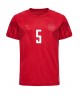 Günstige Dänemark Joakim Maehle #5 Heimtrikot WM 2022 Kurzarm
